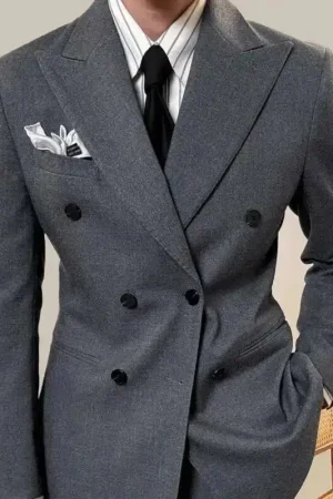 4 Colors Italian Style Double Breasted Blazer Men Lapel Collar Casual Business Men Blazer Masculino Slim Fit Blazer Hombre