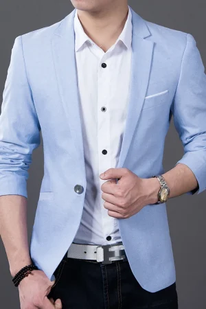 New Fashion Men's Trendy Leisure Boutique Suit Jacket Autumn Casual Business Slim Fit Single Button Suit Solid Formal Blouse